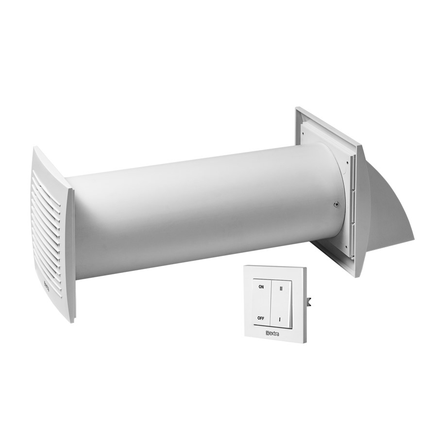 recuperador de pared E-EXTRA, Ø100mm, con un interruptor de pared