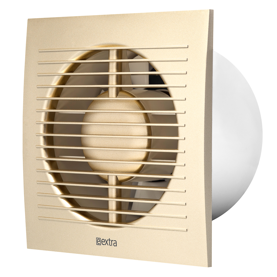 ventilador eléctrico E-EXTRA, Ø125mm, con un temporizador, sensor de humedad, oro